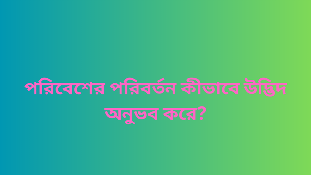 পরিবেশের পরিবর্তন কীভাবে উদ্ভিদ অনুভব করে?