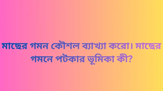 মাছের গমন কৌশল ব্যাখ্যা করো। মাছের গমনে পটকার ভূমিকা কী?