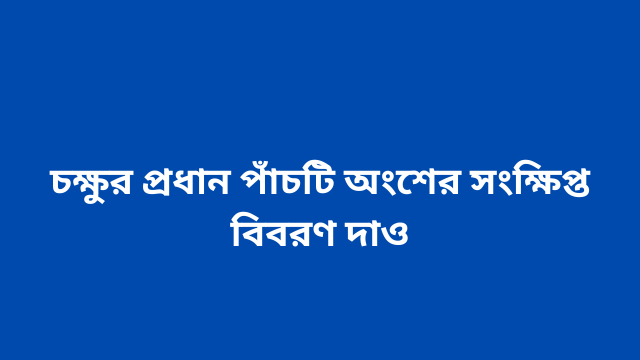 চক্ষুর প্রধান পাঁচটি অংশের সংক্ষিপ্ত বিবরণ দাও