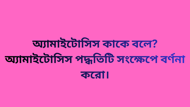অ্যামাইটোসিস কাকে বলে? অ্যামাইটোসিস পদ্ধতিটি সংক্ষেপে বর্ণনা করো।